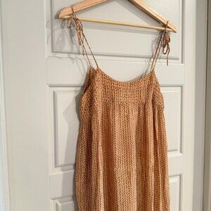 Natalie Martin Melanie 100% Silk Brown Maxi Dress Size Small